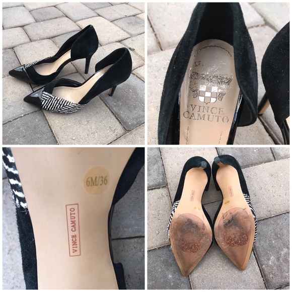 VINCE CAMUTO black & white pointed toe heels - Picture 2 of 8